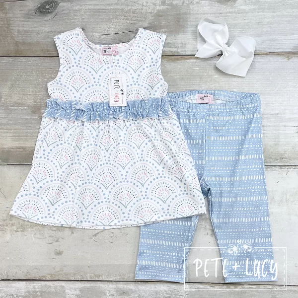 Pete and Lucy Baby Blue Capri Set