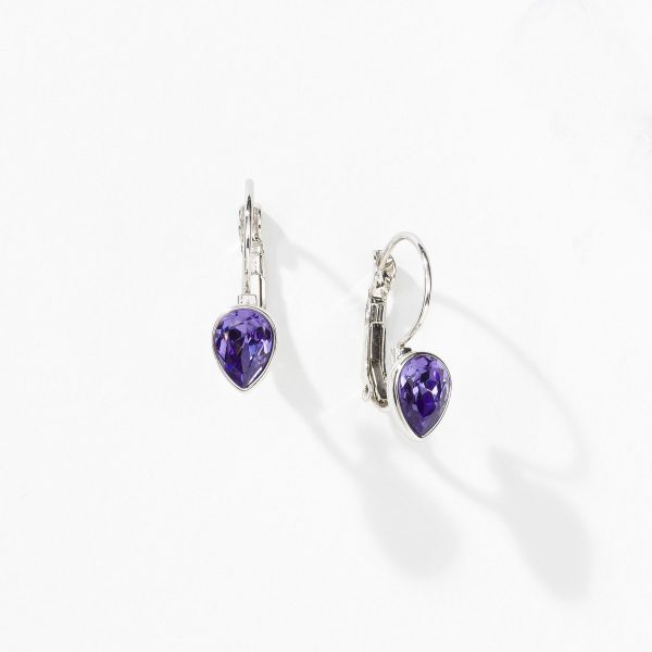 Tiny Teardrops Earrings Dark Purple